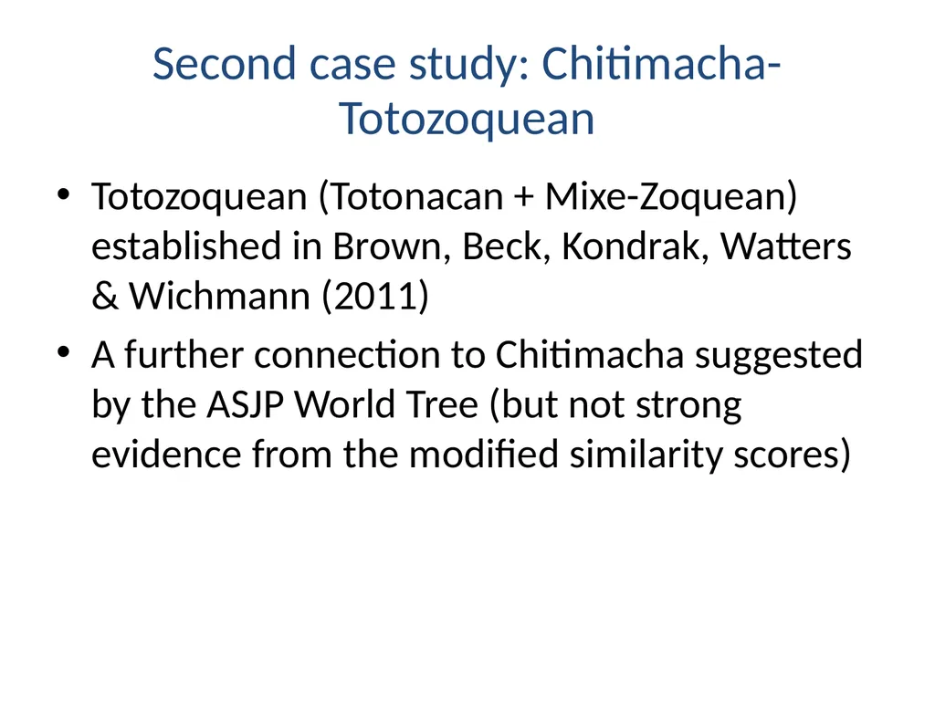 Recent ASJP discoveries Søren Wichmann Max Planck - slide 17 of 29