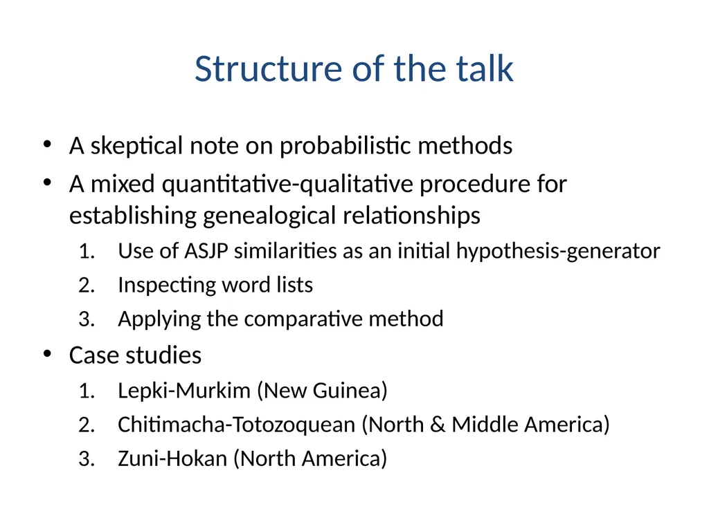 Recent ASJP discoveries Søren Wichmann Max Planck - slide 2 of 29
