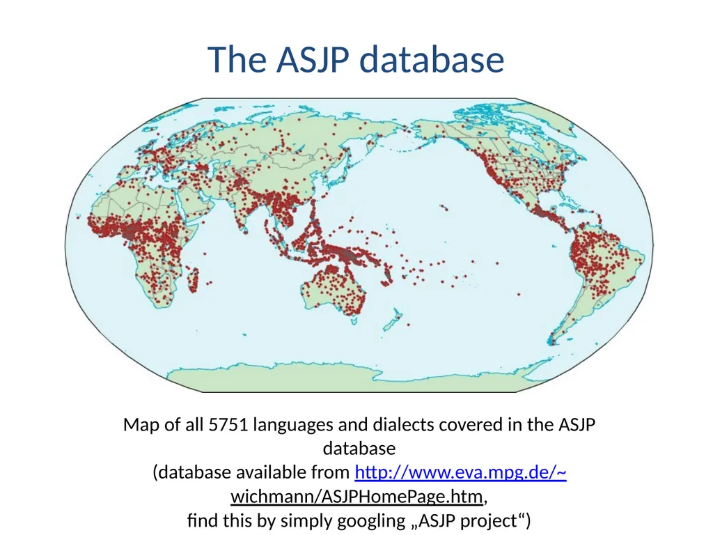 Recent ASJP discoveries Søren Wichmann Max Planck - slide 5 of 29