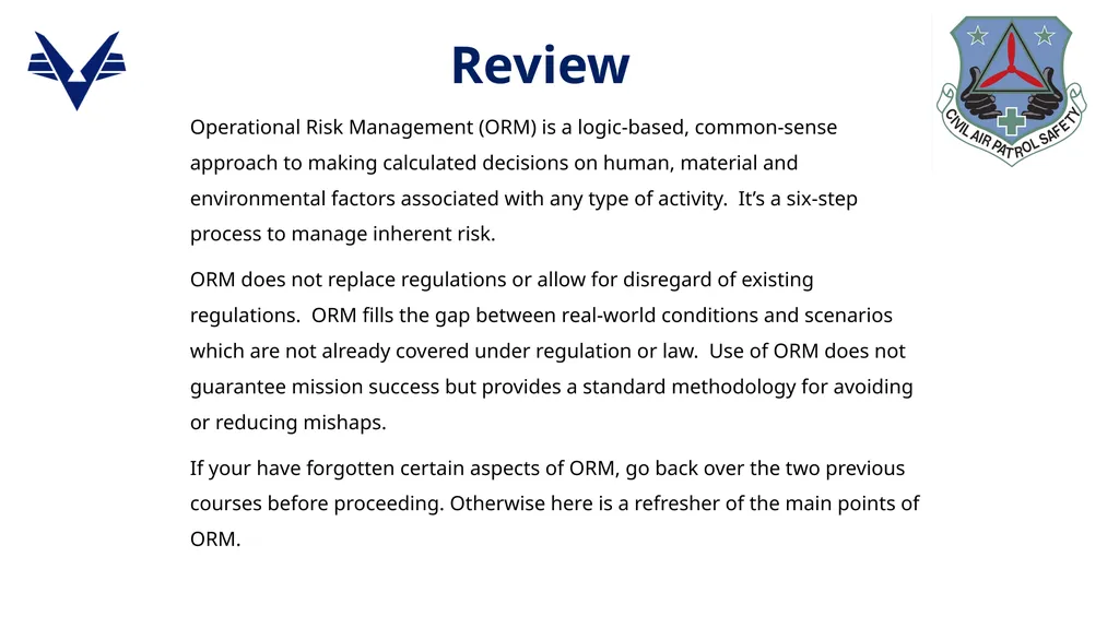 1 ADVANCED LEVEL OPERATIONAL RISK MANAGEMENT - slide 2 of 52
