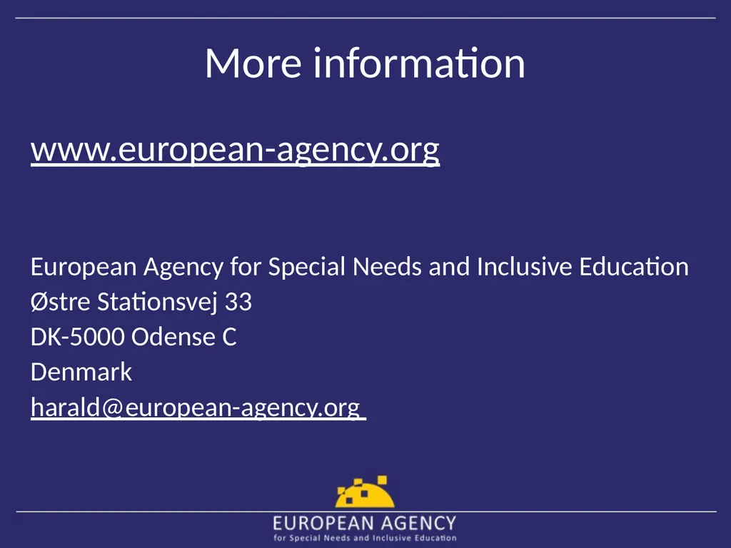 European Agency for Special Needs and Inclusive - slide 13 of 15