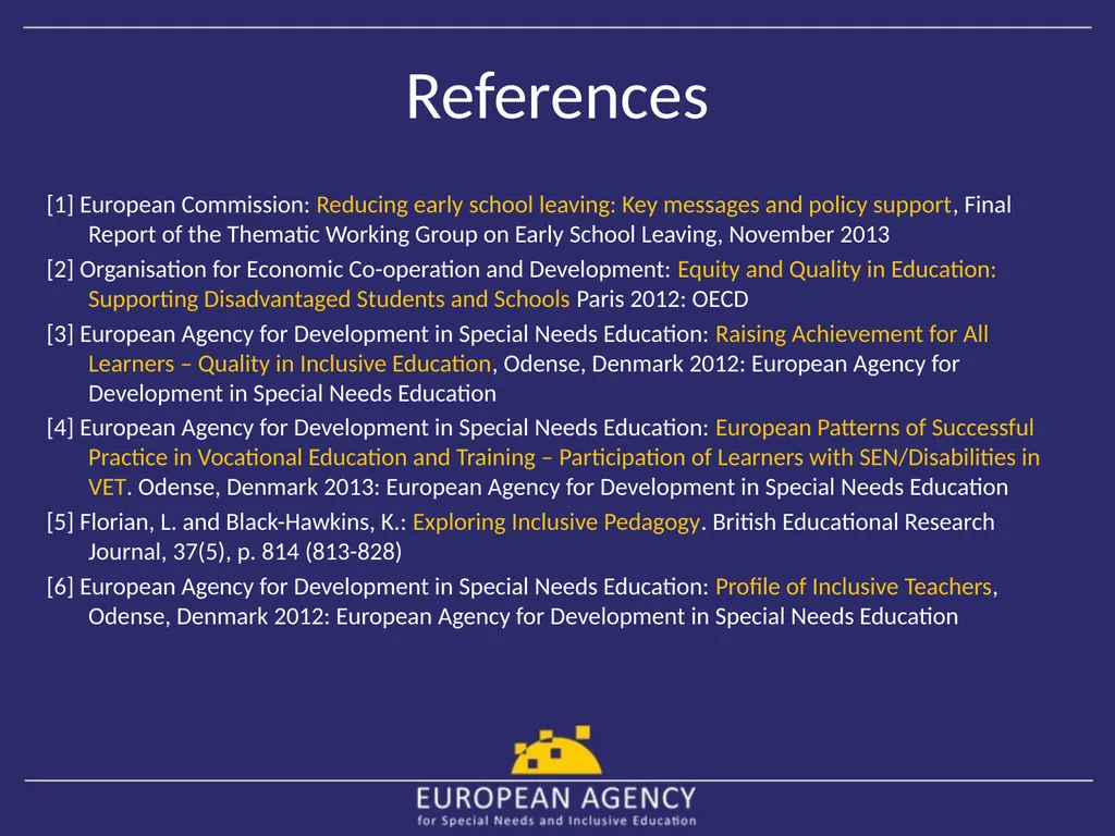 European Agency for Special Needs and Inclusive - slide 15 of 15