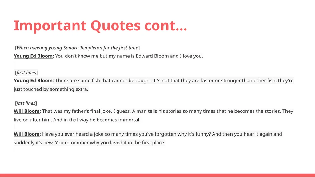 BIG FISH The Importance of Storytelling Big Fish - slide 11 of 16