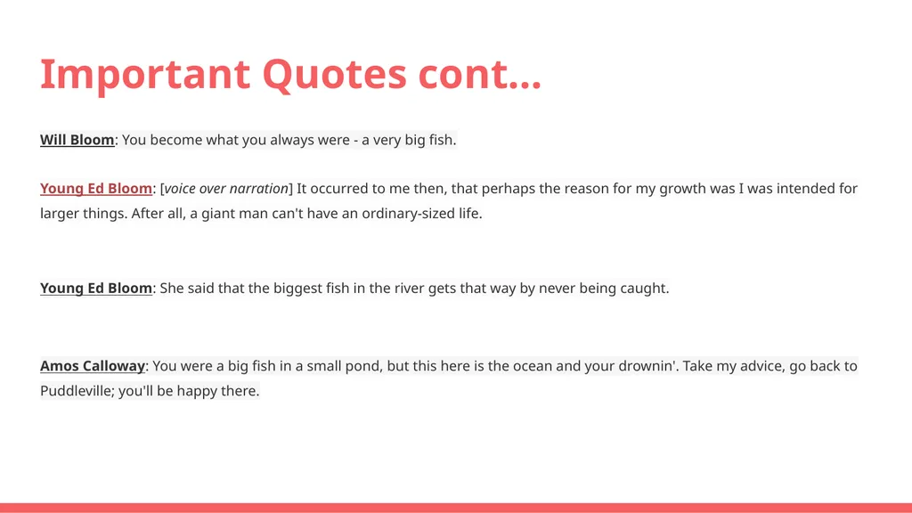 BIG FISH The Importance of Storytelling Big Fish - slide 14 of 16
