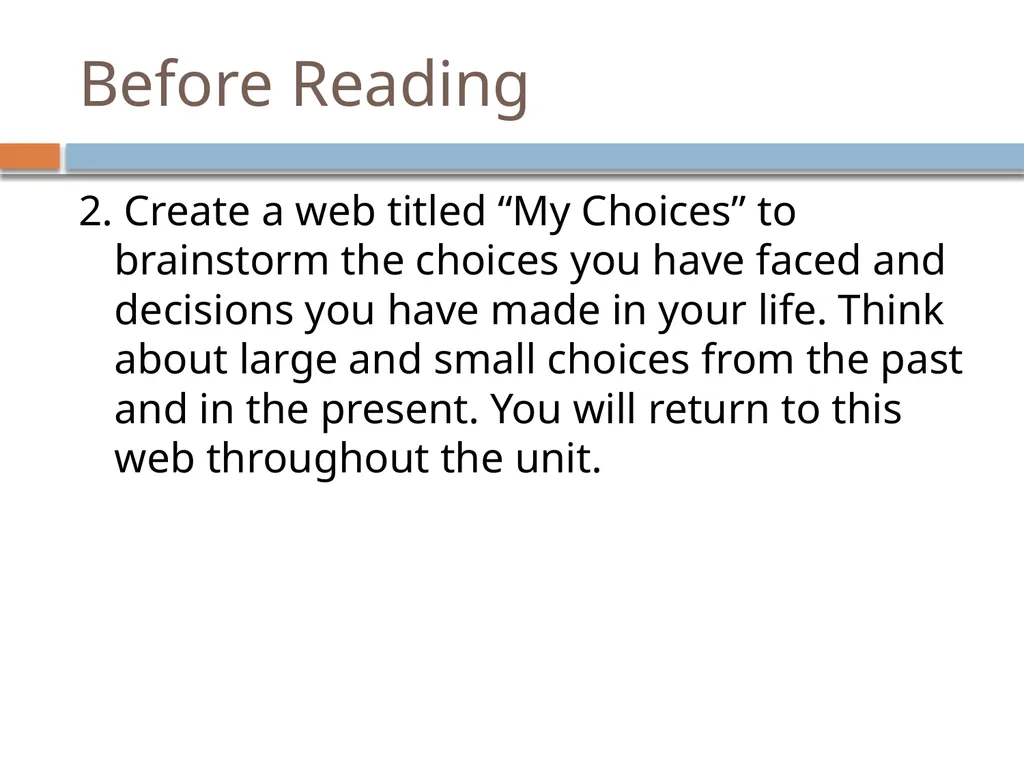 7th Grade Springboard Activity 1.3: Choices and - slide 12 of 41