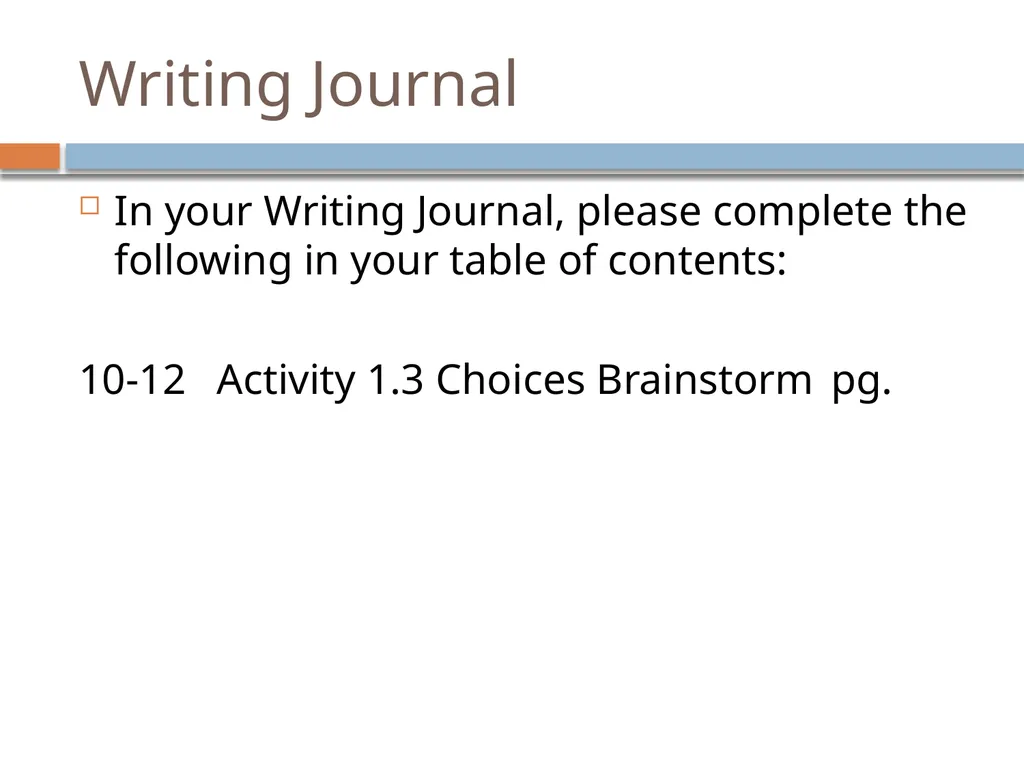 7th Grade Springboard Activity 1.3: Choices and - slide 11 of 41