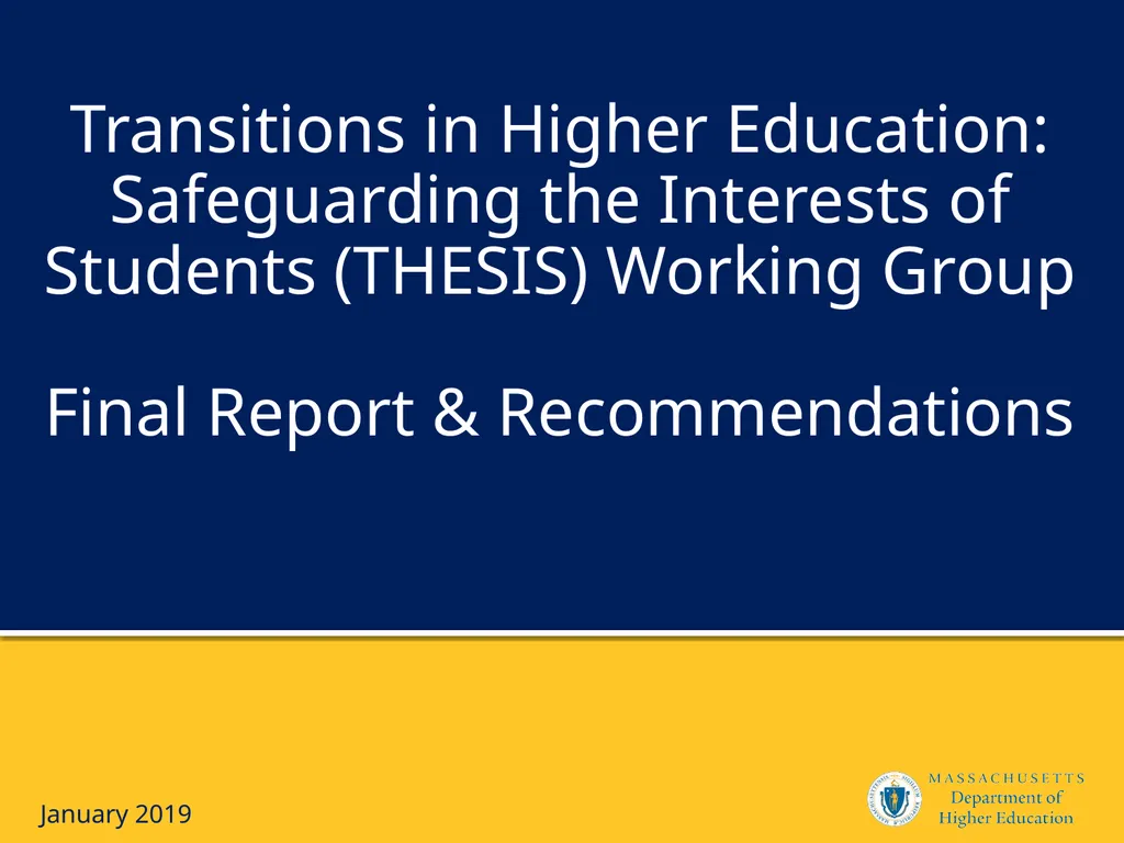 Transitions in Higher Education: Safeguarding the - slide 1 of 28