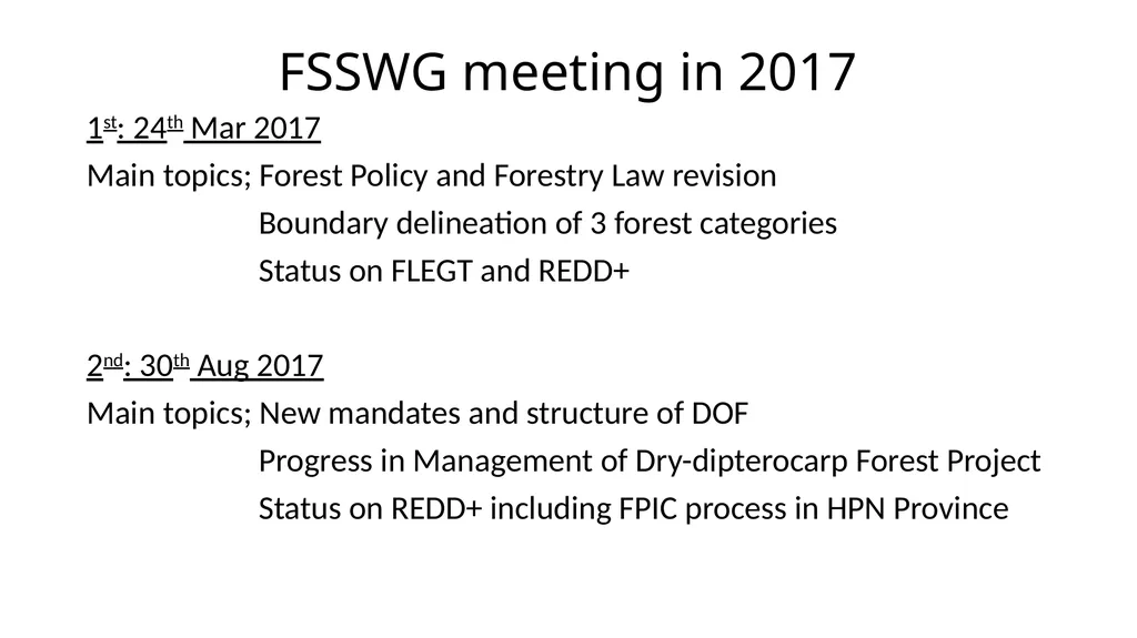 SSWG Presentation on: Forestry Contributions to - slide 2 of 8