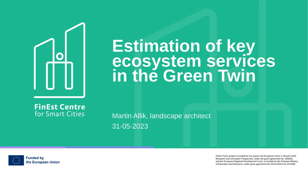 Estimation of key ecosystem services in the - slide 29 of 29