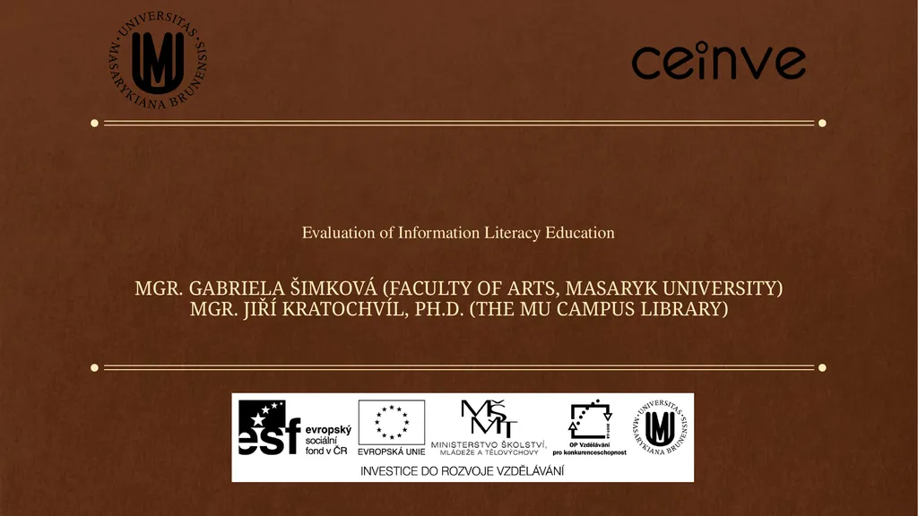 Evaluation of Information Literacy Education Mgr.