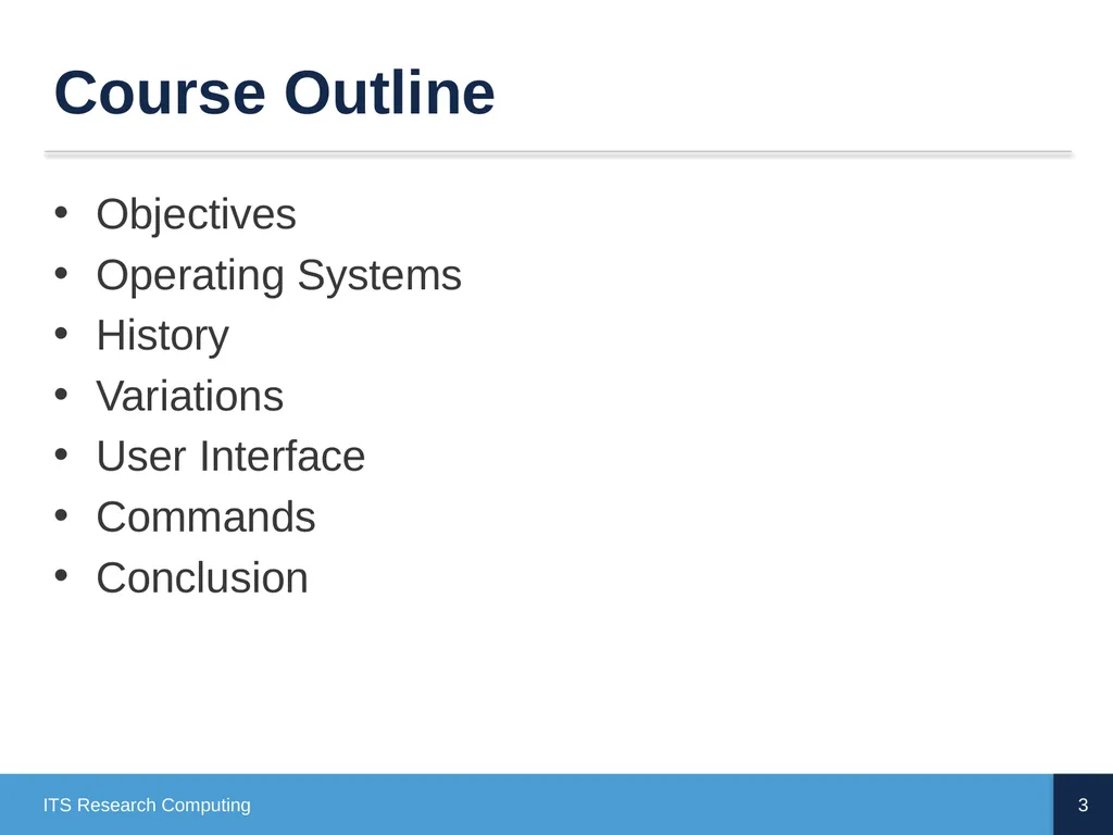 Introduction to Linux CD Poon, Mark Reed, William - slide 3 of 77