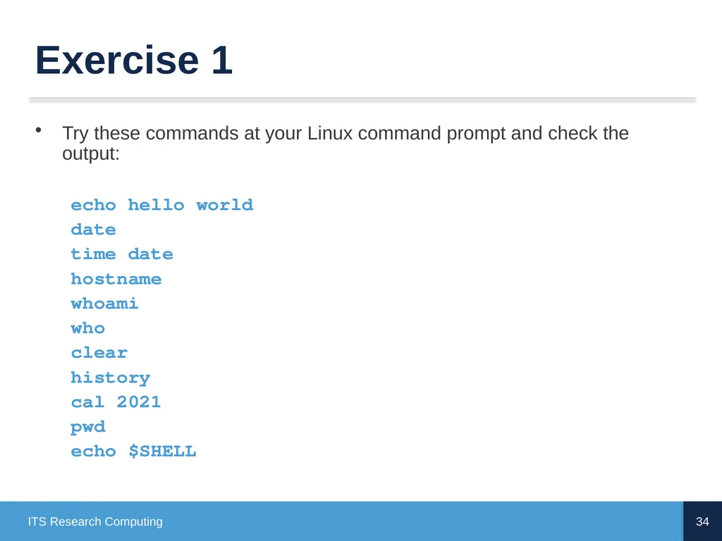 Introduction to Linux CD Poon, Mark Reed, William - slide 34 of 77