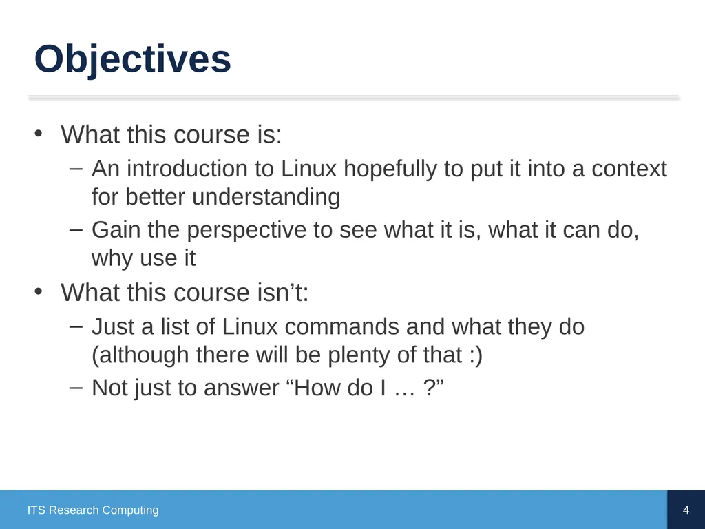 Introduction to Linux CD Poon, Mark Reed, William - slide 4 of 77