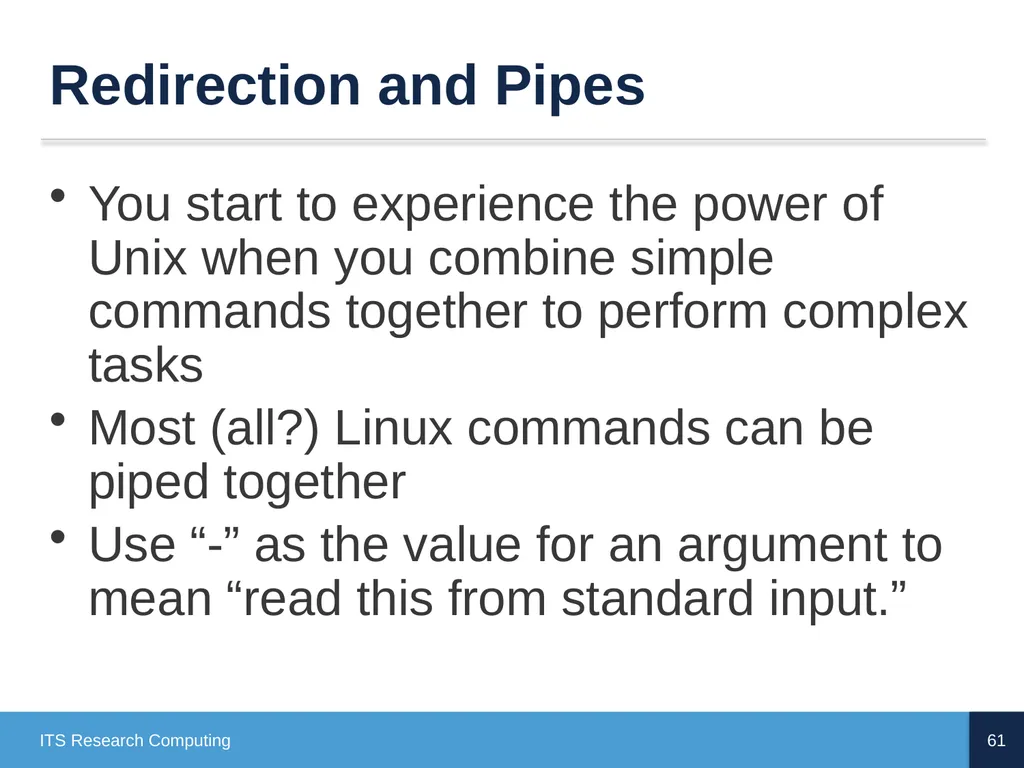 Introduction to Linux CD Poon, Mark Reed, William - slide 61 of 77