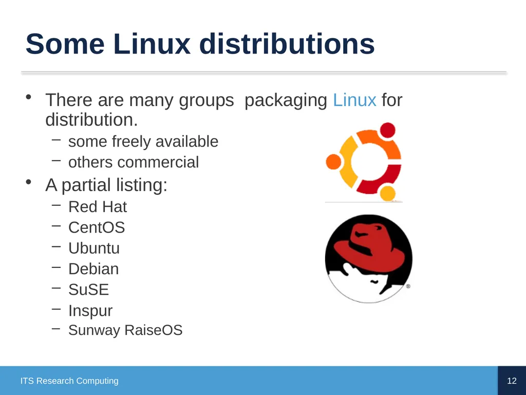 Introduction to Linux CD Poon, Mark Reed, William - slide 12 of 77