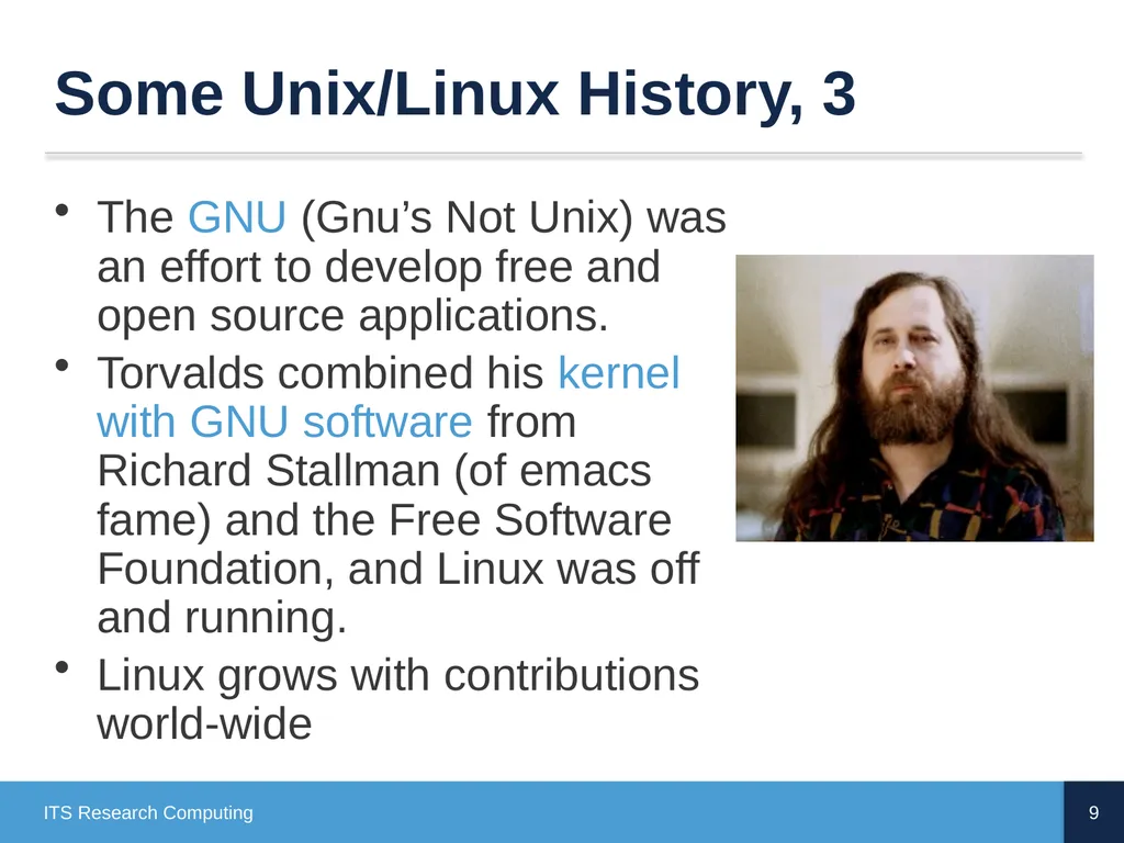 Introduction to Linux CD Poon, Mark Reed, William - slide 9 of 77