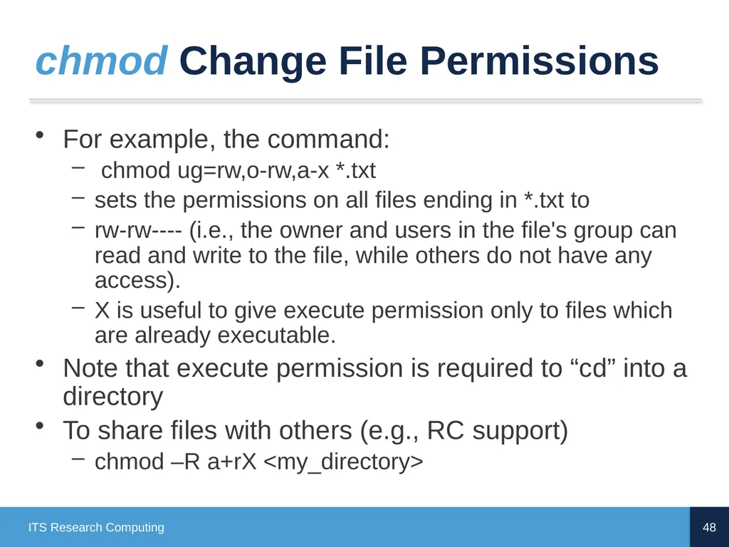 Introduction to Linux CD Poon, Mark Reed, William - slide 48 of 77