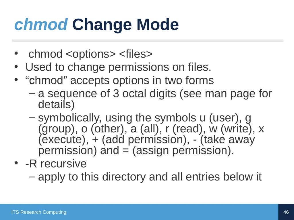 Introduction to Linux CD Poon, Mark Reed, William - slide 46 of 77