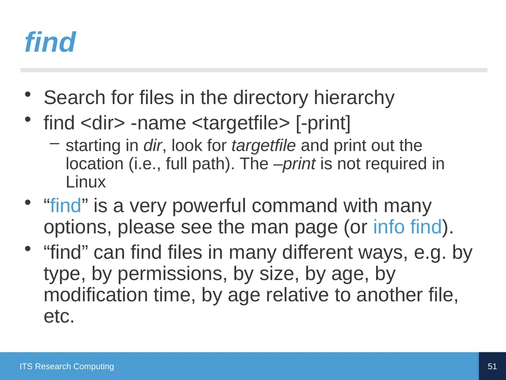Introduction to Linux CD Poon, Mark Reed, William - slide 51 of 77