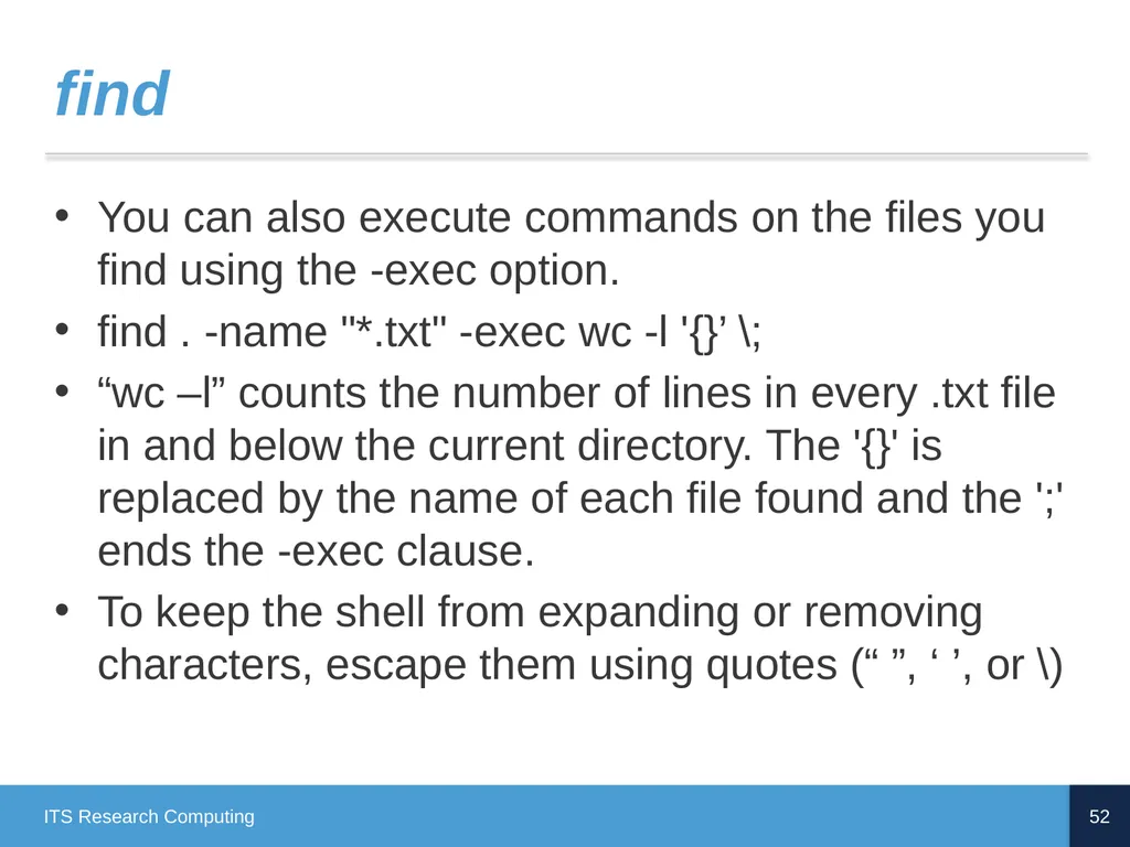 Introduction to Linux CD Poon, Mark Reed, William - slide 52 of 77