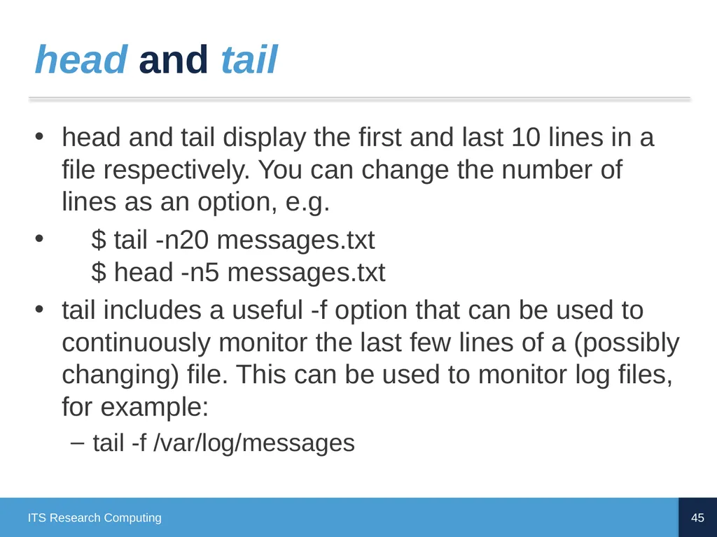 Introduction to Linux CD Poon, Mark Reed, William - slide 45 of 77