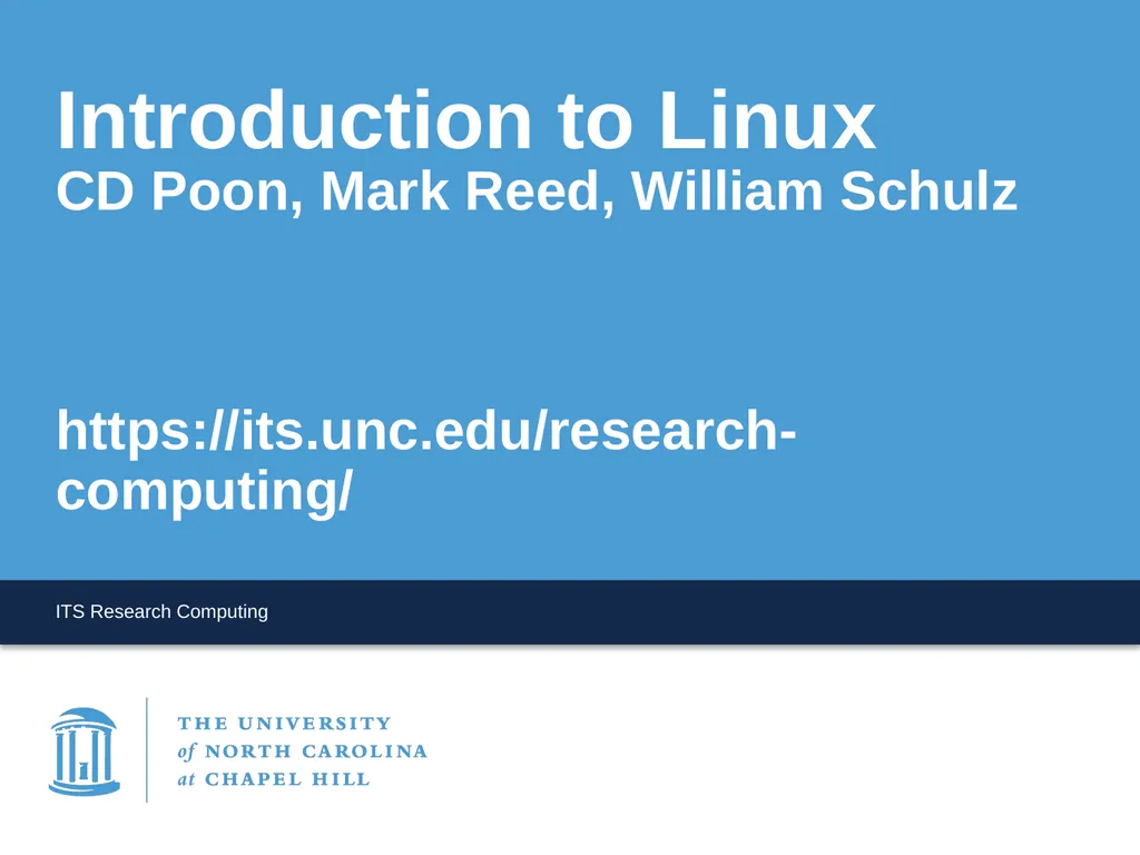 Introduction to Linux CD Poon, Mark Reed, William