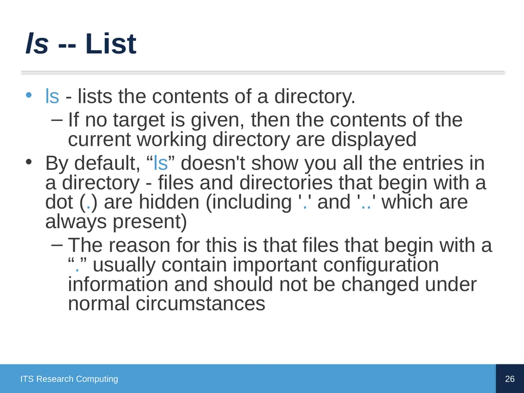 Introduction to Linux CD Poon, Mark Reed, William - slide 26 of 77