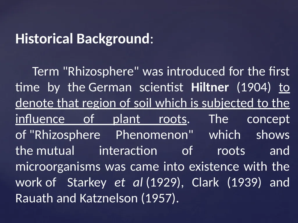 Rhizosphere Concept and its Historical Background - slide 3 of 49
