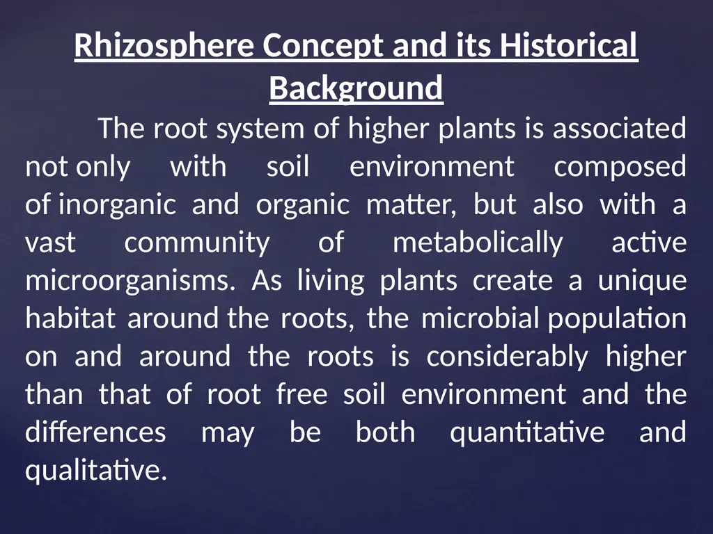 Rhizosphere Concept and its Historical Background