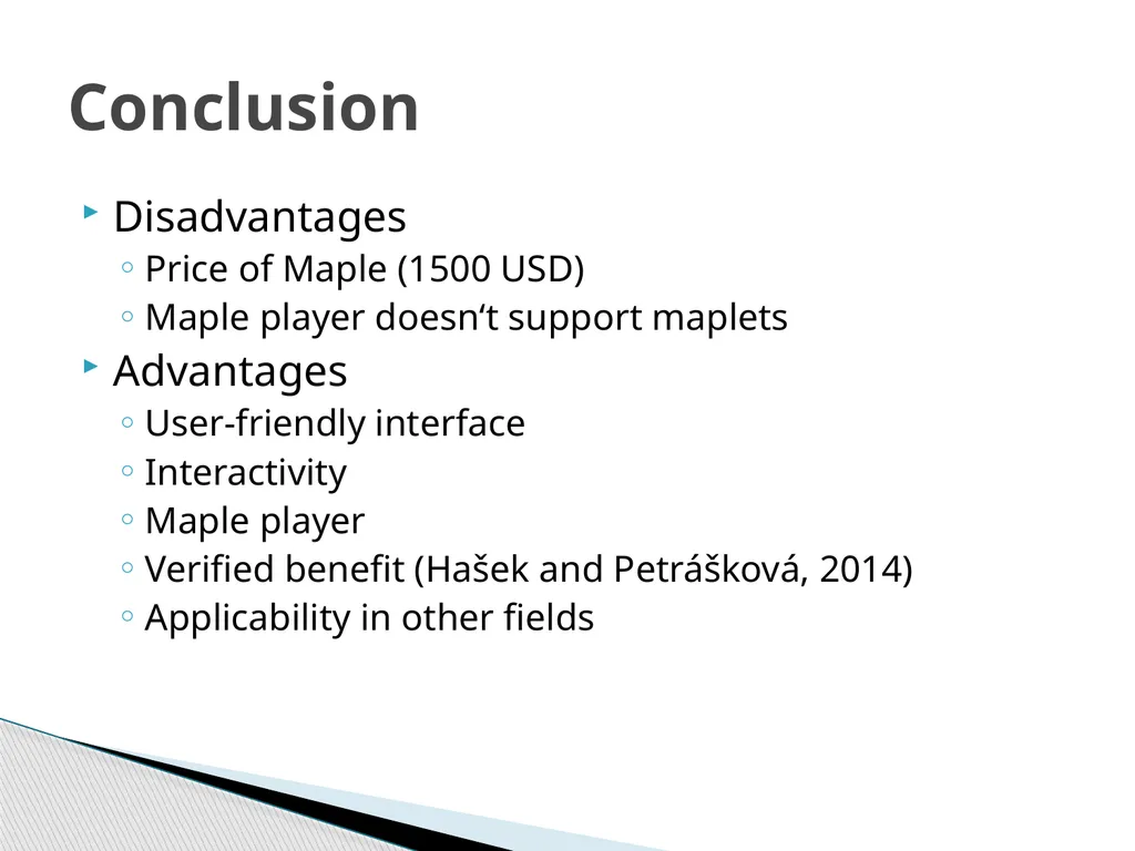 Potential of Maple as tool for improving financial - slide 10 of 12