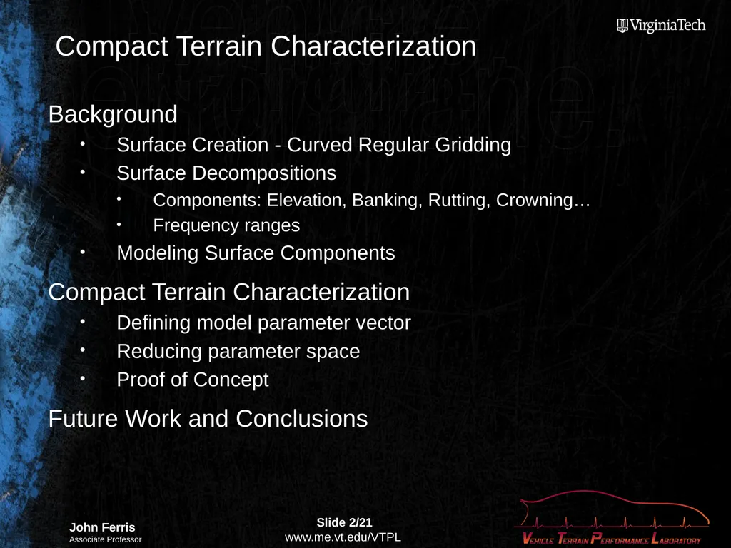 Compact Terrain Characterization Background - slide 2 of 21