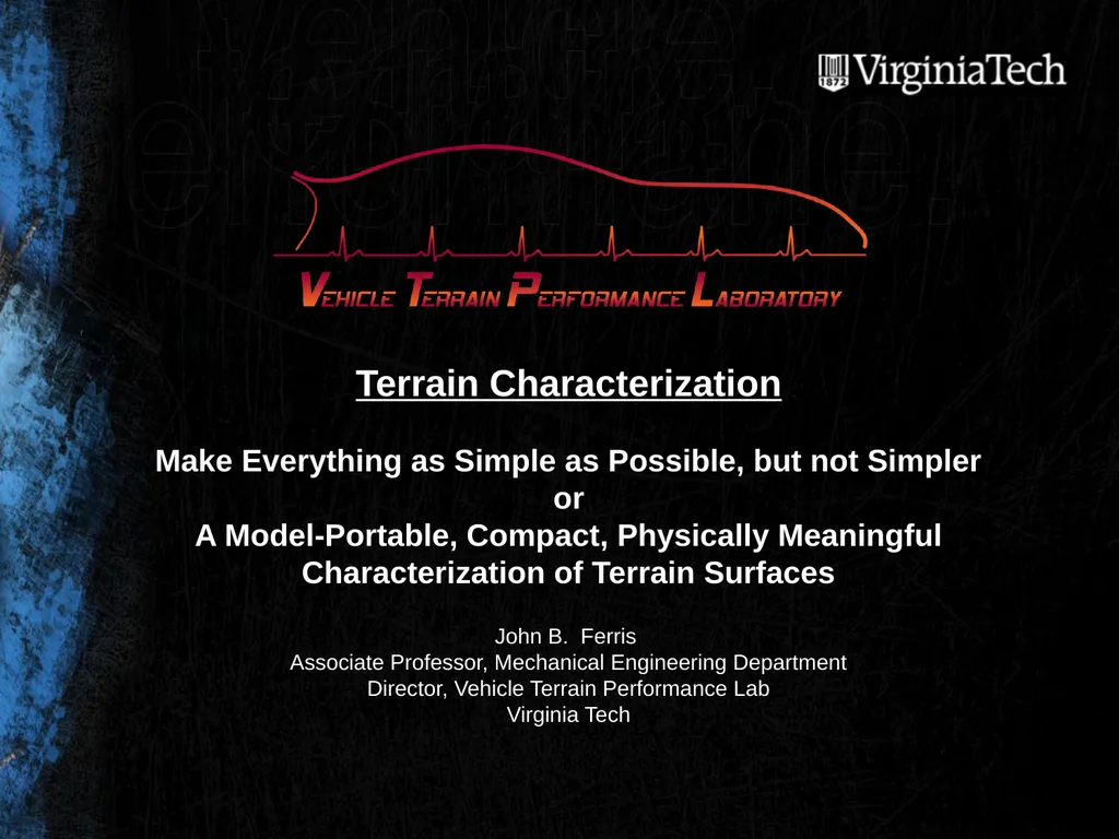 Compact Terrain Characterization Background - slide 1 of 21