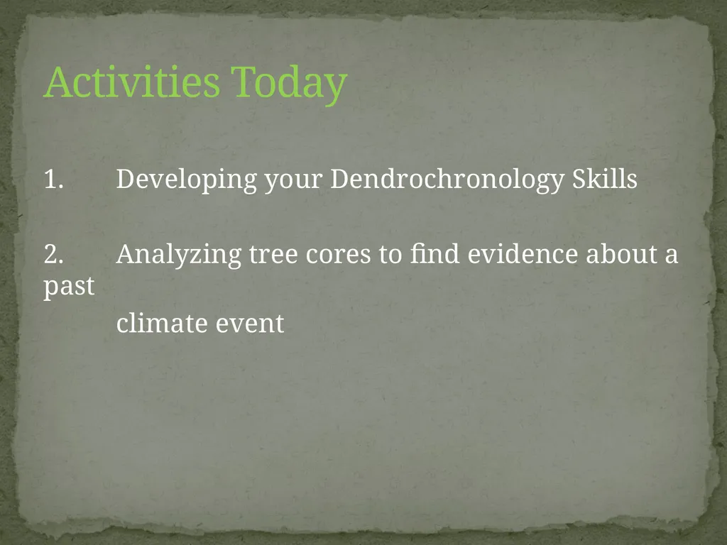 How Trees provide Evidence about past Climate - slide 7 of 7