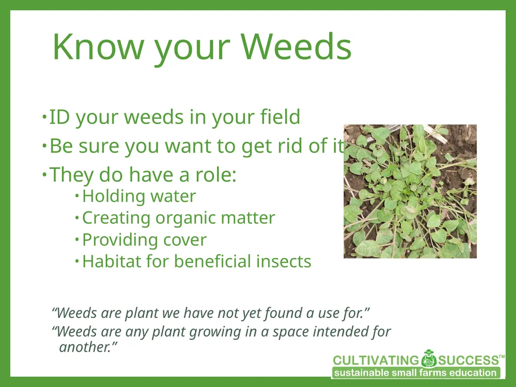 Sustainable Weed Management Strategies Know your - slide 2 of 20