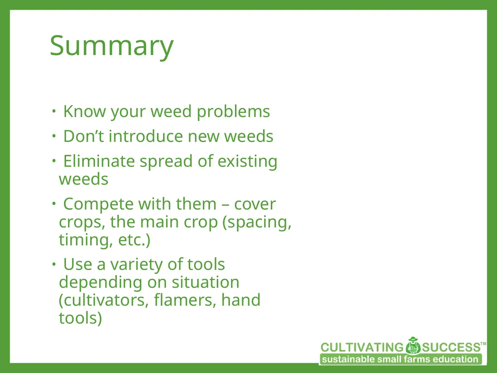 Sustainable Weed Management Strategies Know your - slide 19 of 20