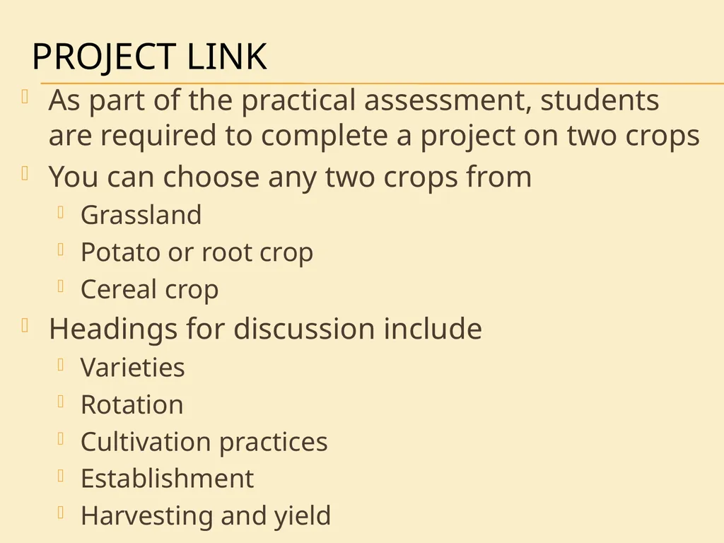 Crop Production and Principles Project link As - slide 2 of 21