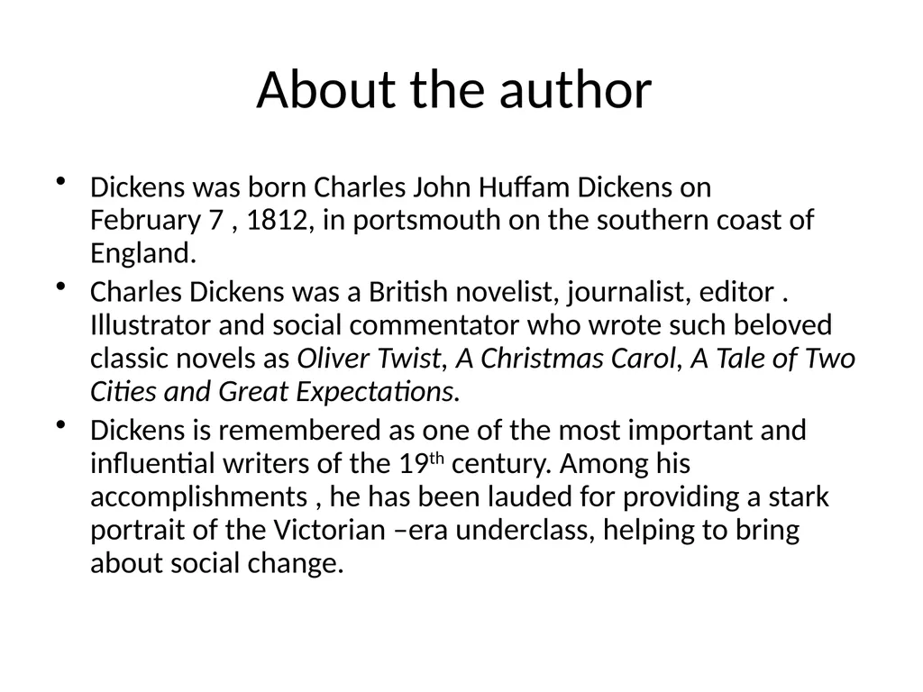 Great Expectations by Charles Dickens About the - slide 2 of 5
