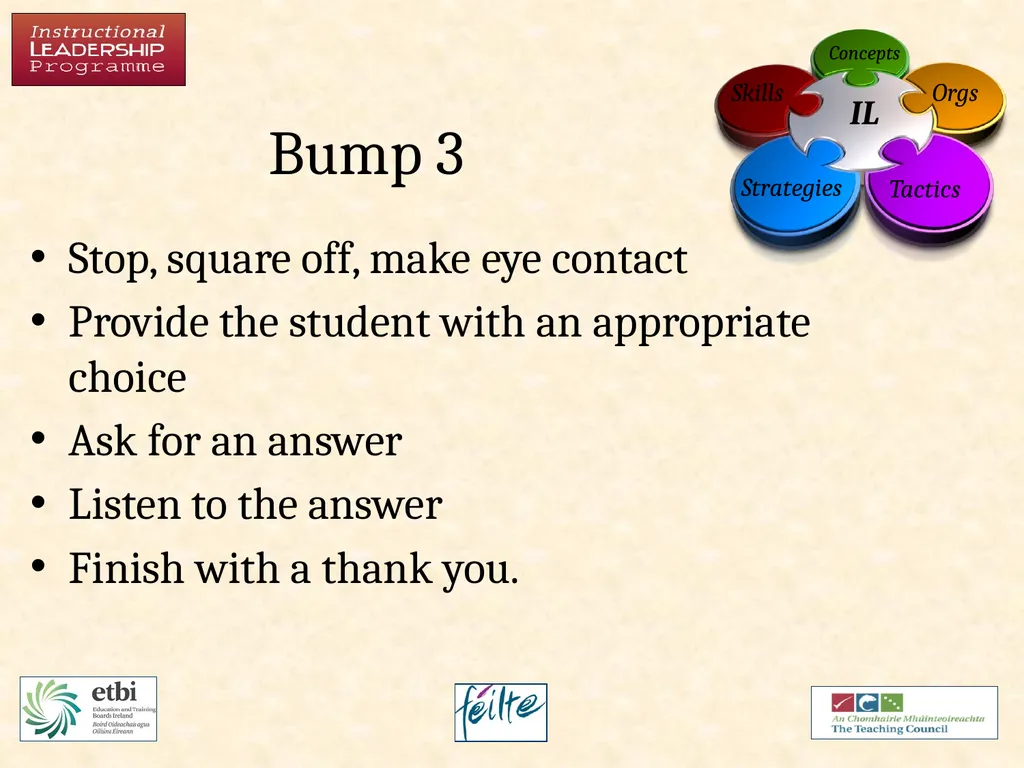 Classroom Management Bumps Responding to - slide 9 of 17