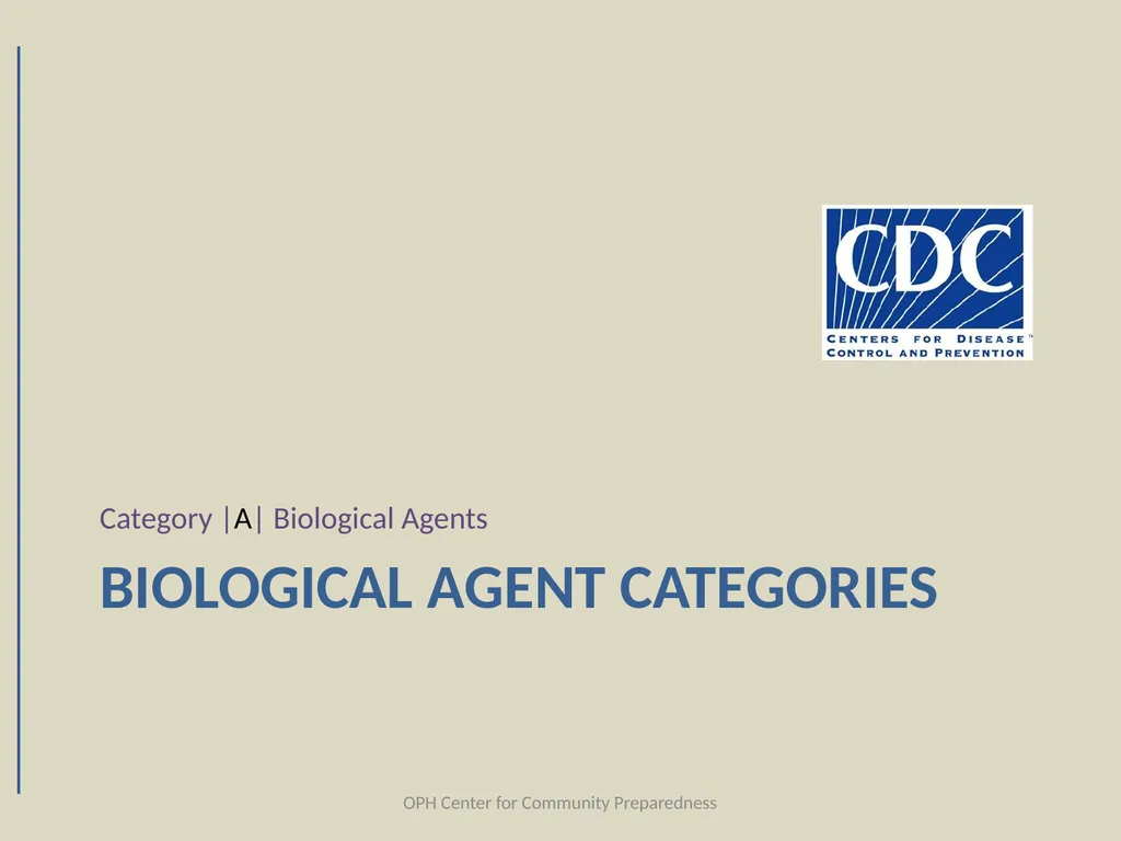 Category |A| Biological Agents Louisiana Office of - slide 7 of 68