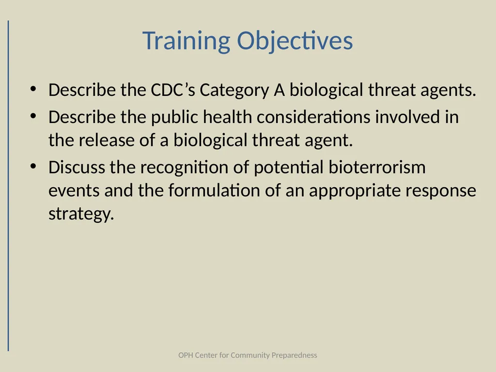 Category |A| Biological Agents Louisiana Office of - slide 2 of 68