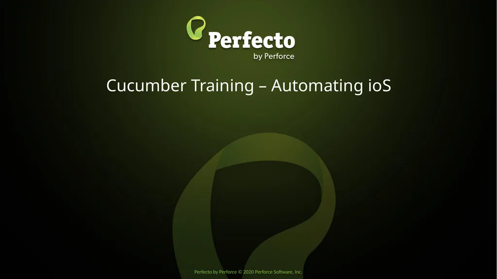 Cucumber Training – Automating ioS Sample Agenda - slide 1 of 16