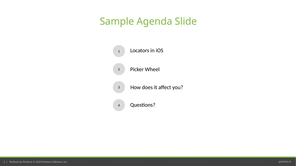 Cucumber Training – Automating ioS Sample Agenda - slide 2 of 16