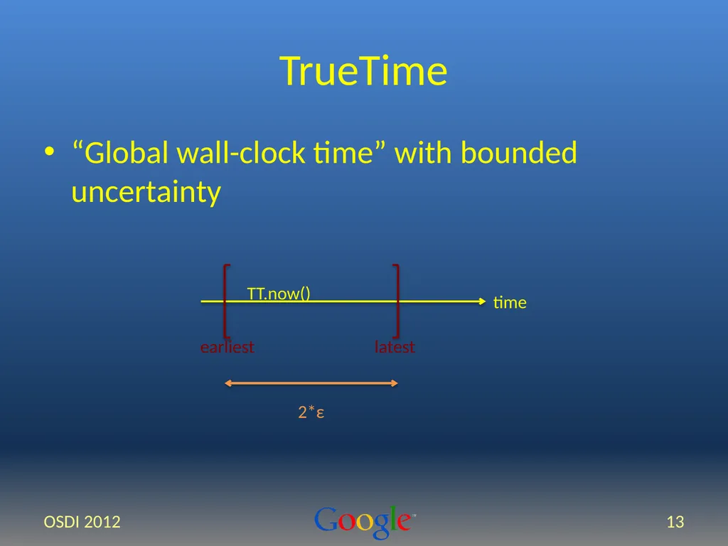 Spanner: Google’s Globally-Distributed Database - slide 13 of 27