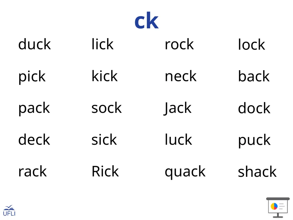 Consonant Digraphs, ck, and qu with Short Vowels - slide 12 of 22