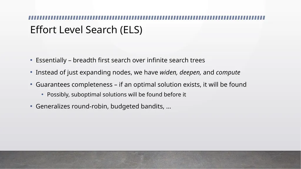 Effort Level Search in Infinite Completion Trees - slide 6 of 8