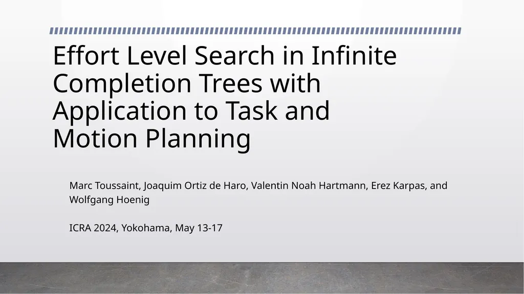 Effort Level Search in Infinite Completion Trees