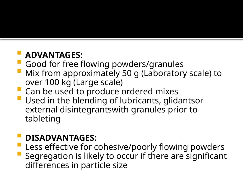 POWDER MIXING solid mixing, mechanism of solid - slide 12 of 20