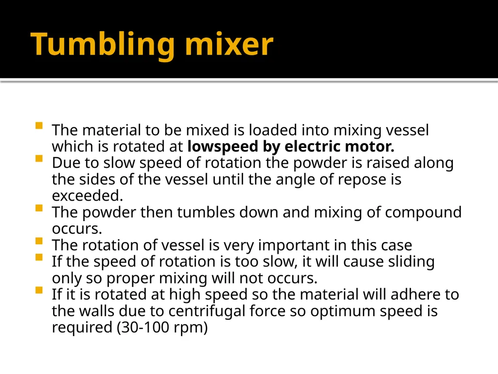 POWDER MIXING solid mixing, mechanism of solid - slide 10 of 20
