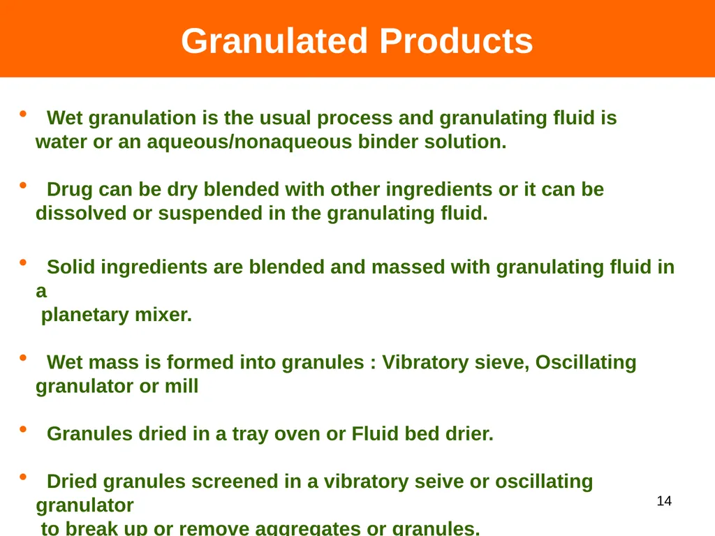 DRY SYRUPS 1 CONTENTS DEFINITION CHARACTERISTICS - slide 14 of 26