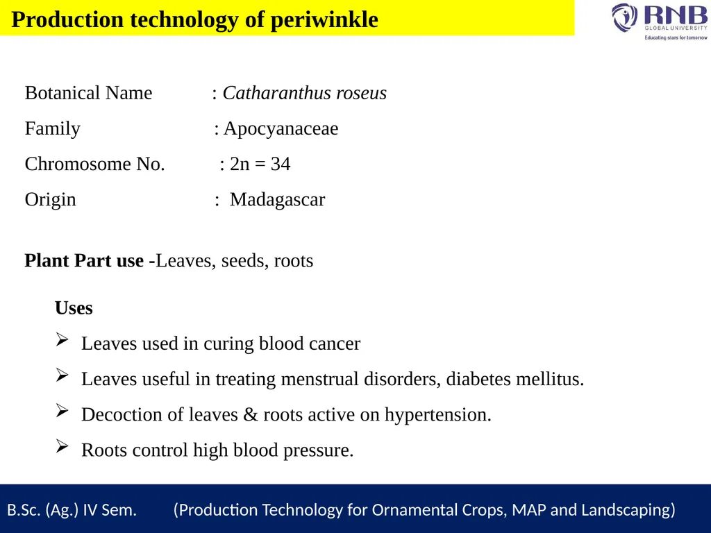 Course Name- Production Technology for Ornamental - slide 4 of 10
